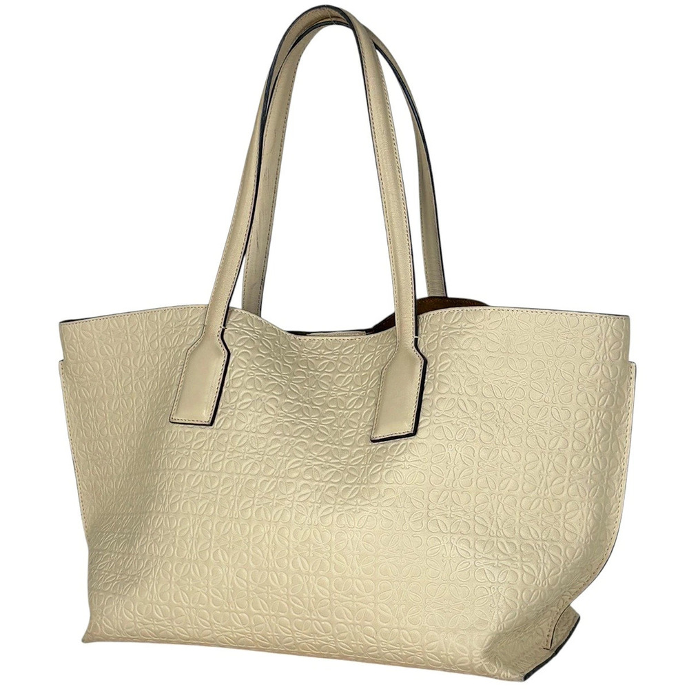Loewe Anagram Tote Bag Leather Ivory White